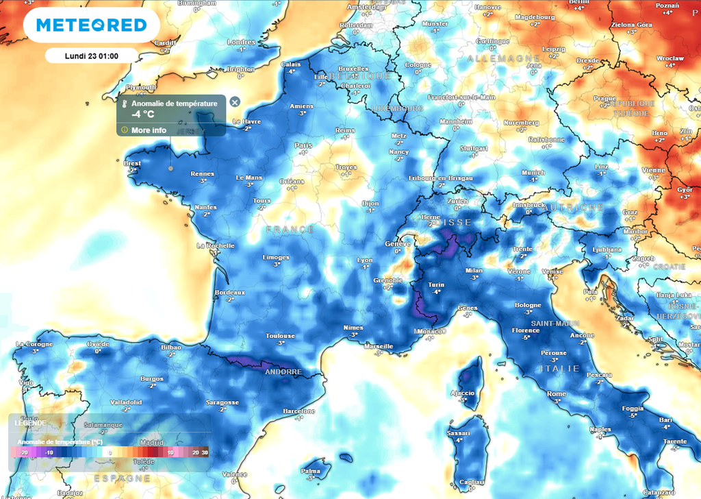 En début de semaine prochaine, les températures repasseront en dessous des normales de saison.