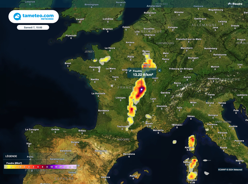De nouveaux orages sont encore possibles pour la journée de samedi puis nuit de samedi à dimanche sur la France.
