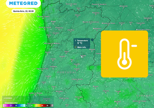 Pico de ar polar em Portugal esta quinta-feira: Guarda, Viseu e outras 6 capitais de distrito v&atilde;o estar abaixo dos 8 &ordm;C