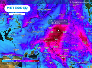 Precipitazioni molto abbondanti nei prossimi giorni nel Centro Europa, rischio di gravi alluvioni in questi paesi