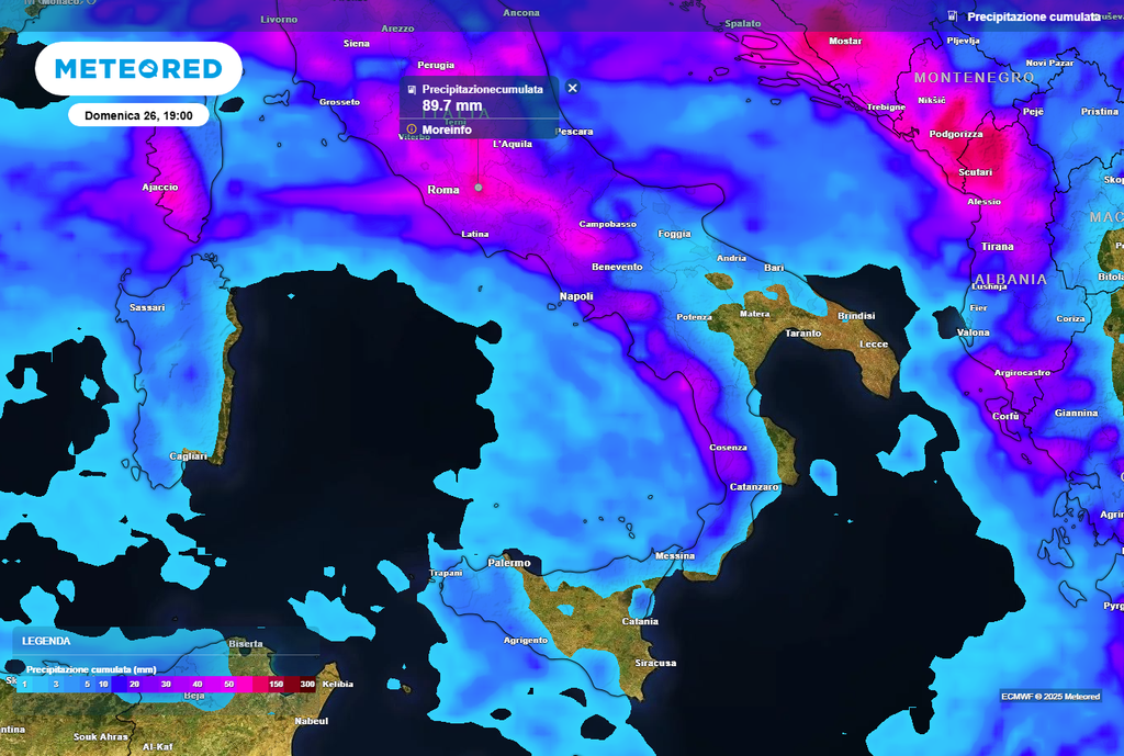 Intense piogge tra sabato 25 e domenica 26 Intense piogge tra sabato 25 e domenica 26