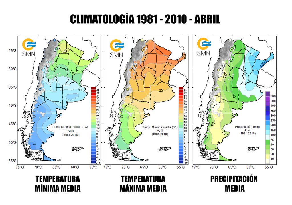 climatología abril argentina