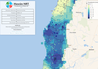 Nueva plataforma Mawün-NRT permite monitorear la lluvia en Chile casi en tiempo real