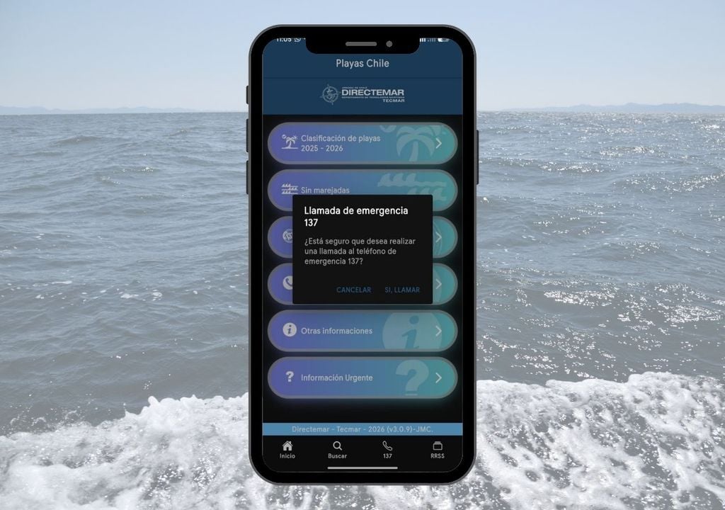 En emergencias acuáticas, cada segundo cuenta. La app permite contactar con el Servicio de Búsqueda y Salvamento Marítimo 137 de forma directa y rápida. Créditos de la imagen: DIRECTEMAR.