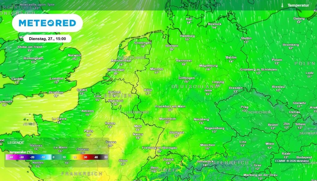 warm, dienstag, wetter, deutschland Am Dienstag wird es in Deutschland nochmal sehr warm, im Südwesten sind sogar 20 Grad und mehr möglich.