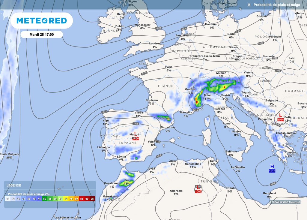 Les reliefs seront les premiers concernés en début de semaine par ce risque orageux.