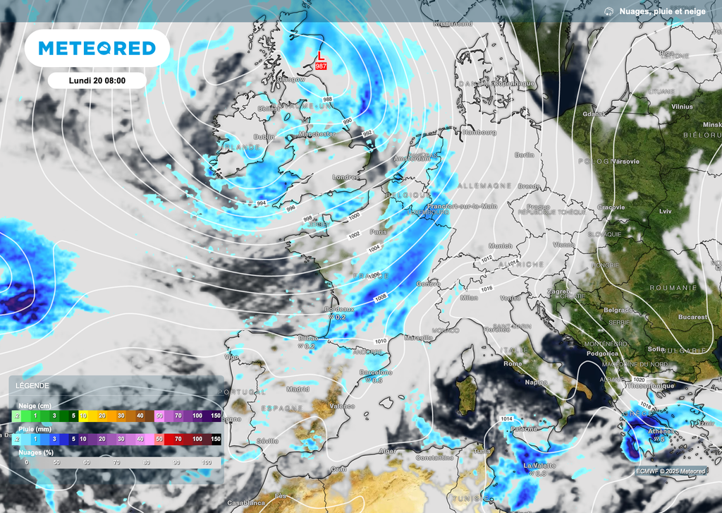 Passages pluvieux de retour sur l'hexagone dès dimanche soir par l'ouest mais aussi lundi !