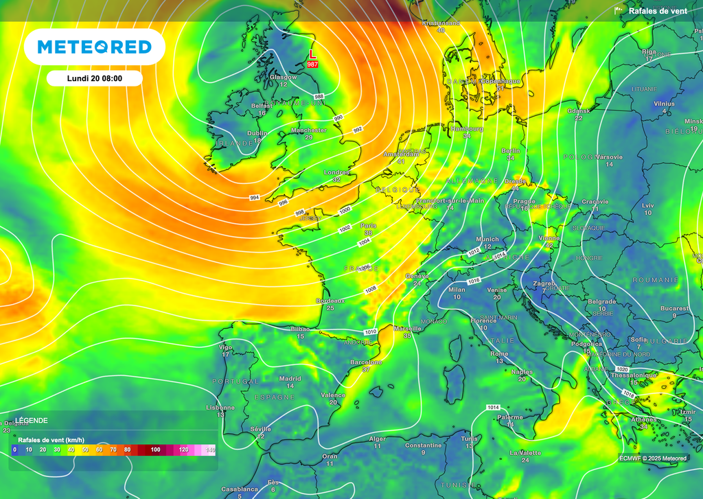 Le vent sera aussi bien présent pour lundi en France !