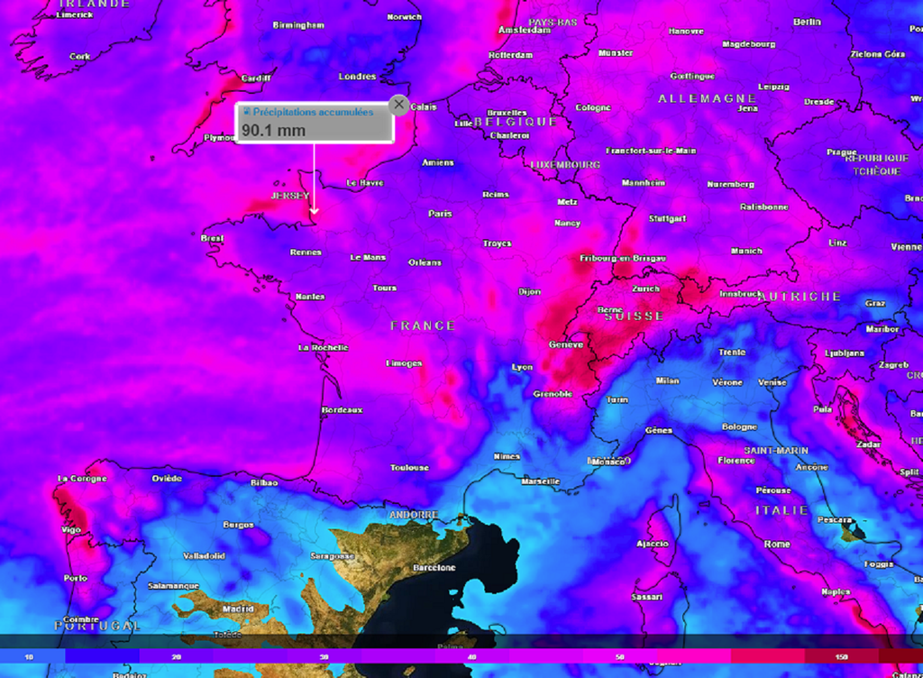 D'ici le milieu de semaine prochaine, les quantités de pluies seront une nouvelle fois importantes...