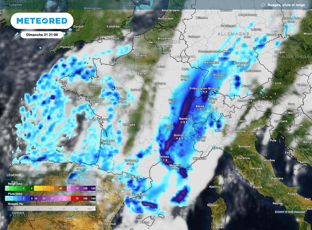 Les averses prendront le relais dans la moitié ouest.