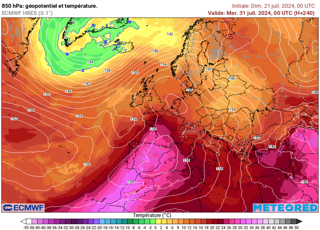 De l'air très chaud pourrait gagner une partie de la France en toute fin de mois, ce d'après le modèle européen ECMWF. De l'air très chaud pourrait gagner une partie de la France en toute fin de mois, ce d'après le modèle européen ECMWF.