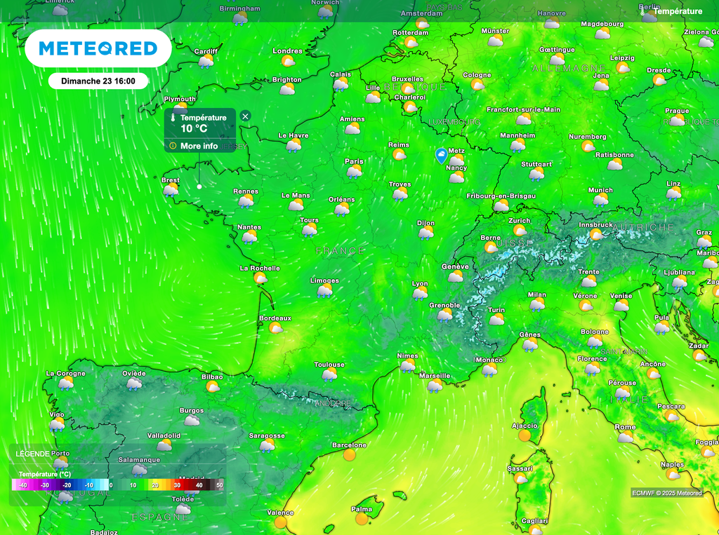 Recul des températures et intempéries à prévoir d'ici ce week-end.