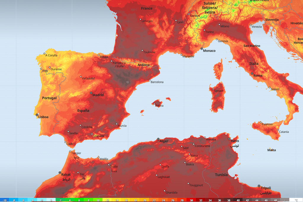 Les températures dépasseront les 40°C en Espagne dimanche et s'en approcheront en France ! Les températures dépasseront les 40°C en Espagne dimanche et s'en approcheront en France !