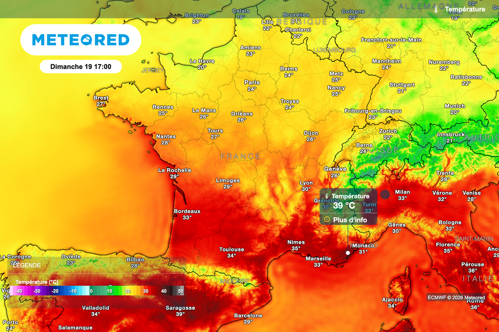À nouveau plus de 40 degrés demain entre le Var et les Alpes-Maritimes ! À nouveau plus de 40 degrés demain entre le Var et les Alpes-Maritimes !