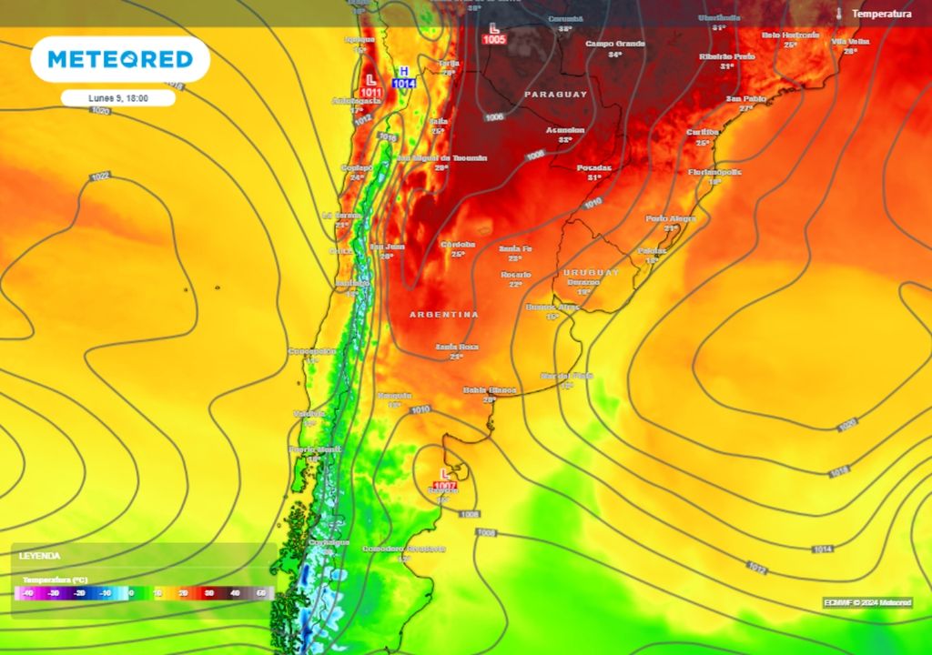 ola de calor altas temperaturas norte Argentina primavera tiempo clima pronóstico