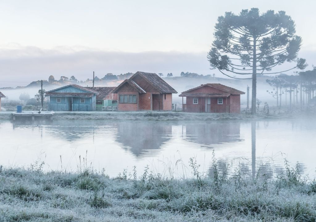 Fotografia de geada no Sul. Fotografia de geada no Sul. Uma massa de ar polar avança pelo Brasil a partir de sexta-feira (4), trazendo frio intenso, friagem, geadas e temperaturas de até -6°C na semana que vem.