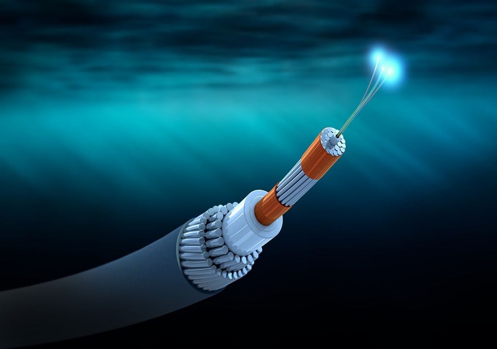 fibra óptica submarina