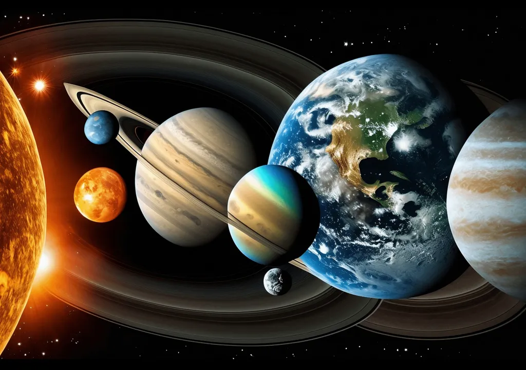 planetas alinhados sistema solar