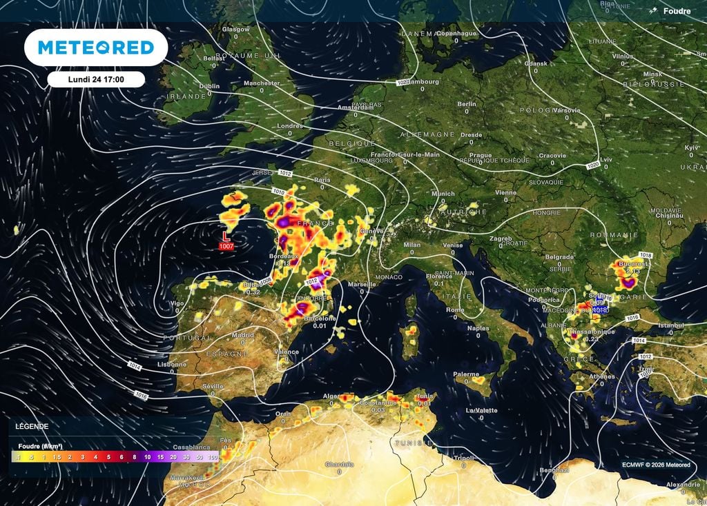 Des orages relativement nombreux qui débuteront par le sud-ouest.