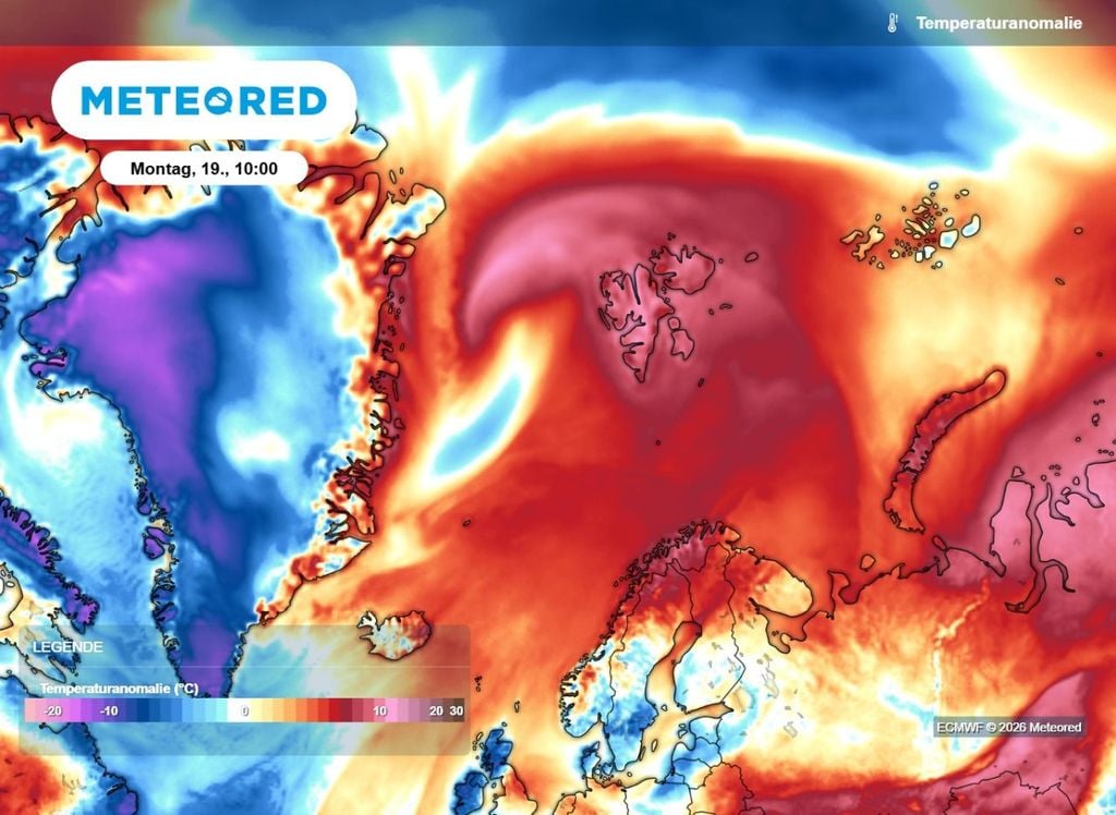 wetter, temperaturanomalie, nordeuropa In Nordeuropa herrschen derzeit noch stark positive Temperaturanomalien.
