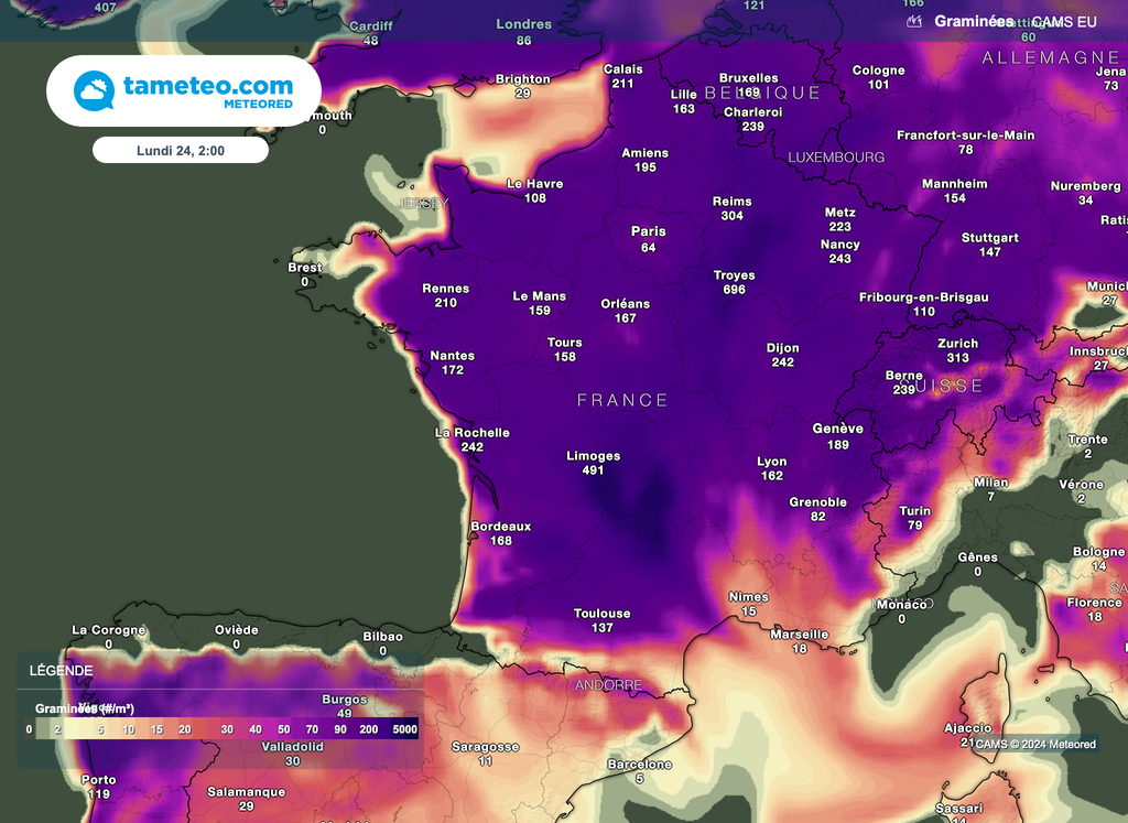 Avec le retour dès ce dimanche d'un temps plus sec et ensoleillé, les pollens de graminées verront leur concentration augmenter. Avec le retour dès ce dimanche d'un temps plus sec et ensoleillé, les pollens de graminées verront leur concentration augmenter.