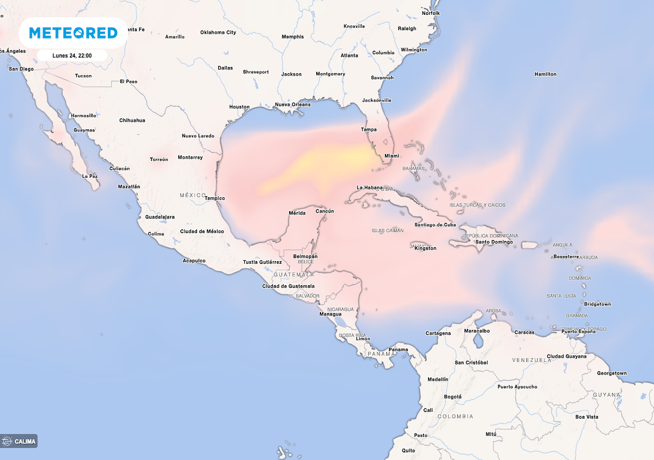 Polvo del Sahara cubre las islas del Caribe y llega a gran parte del Golfo de México