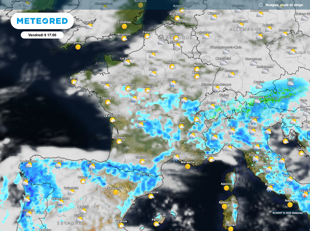 Météo plutôt ensoleillée au nord, plus incertaine sur la moitié sud / sud-est.