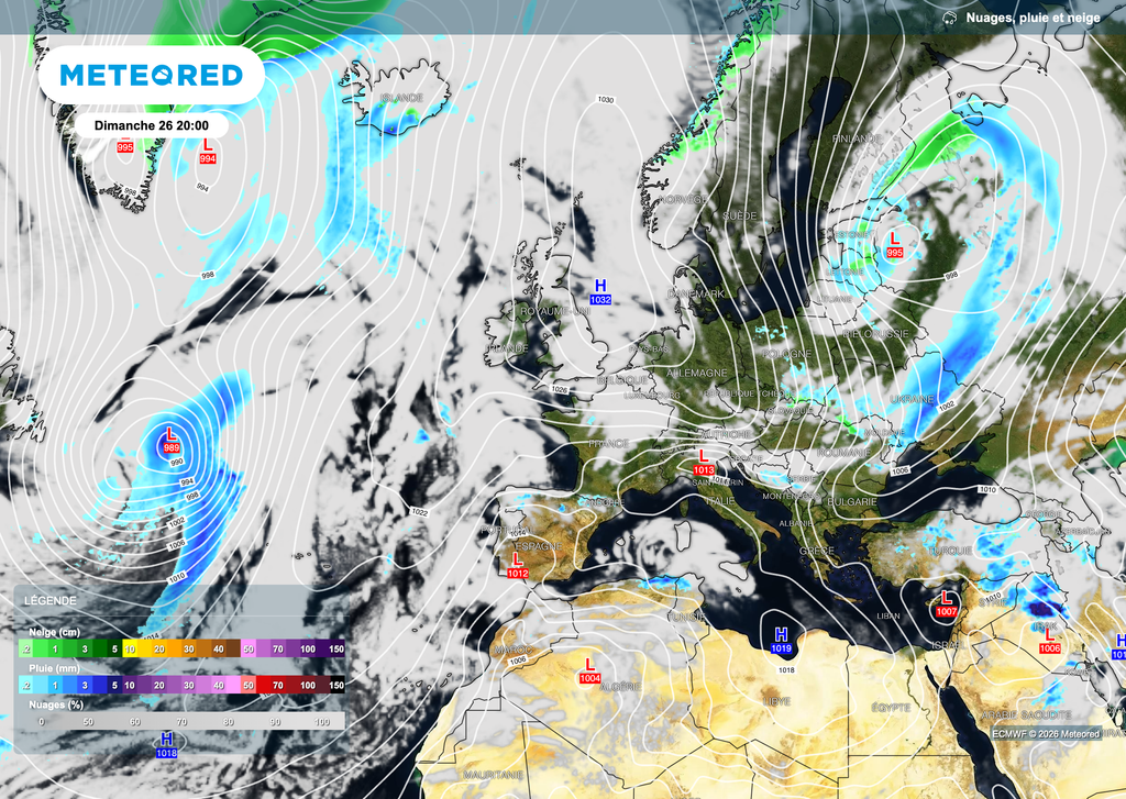 Une situation essentiellement anticyclonique sur une bonne partie de l'Europe.