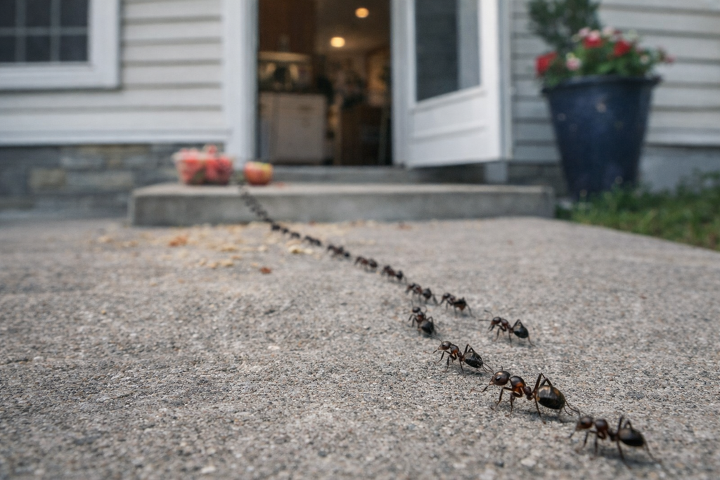 En verano, la sequía y las lluvias intensas pueden alterar los hormigueros, obligando a las hormigas a desplazarse hacia viviendas en busca de agua, refugio y alimento.