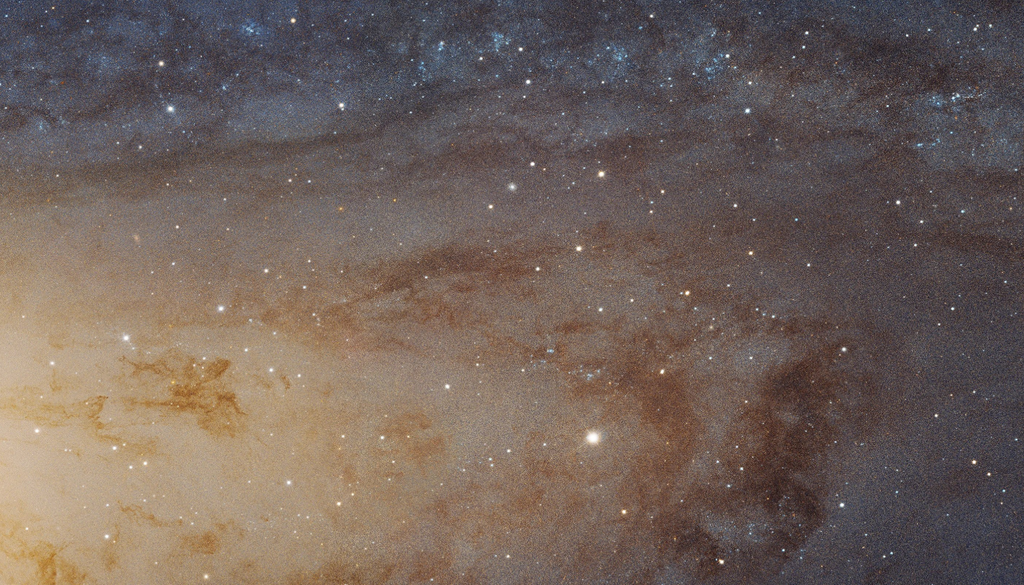Os braços espirais são regiões onde a densidade de estrelas, gás e poeira é maior. Por isso, eles funcionam como verdadeiros berços de novas estrelas nas galáxias. Crédito: NASA