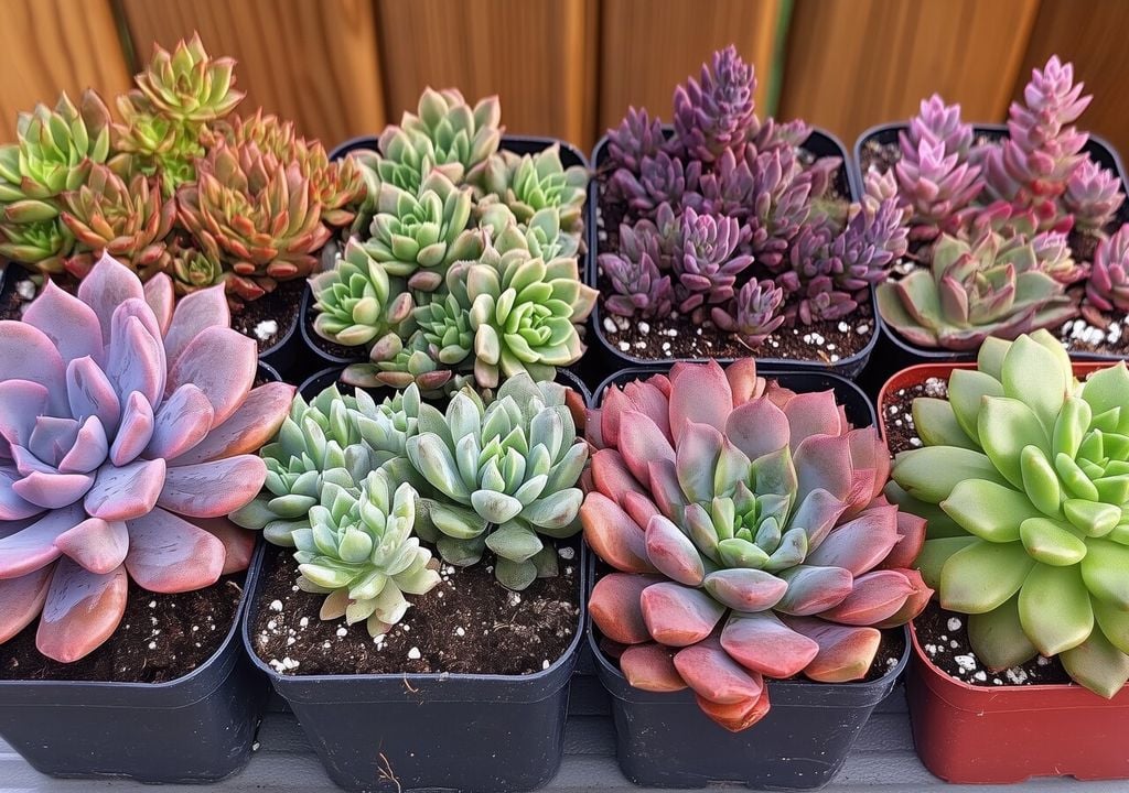 colores La combinación de antocianinas y carotenoides determina el color final de cada especie. En condiciones ideales, una misma planta puede mostrar varios tonos en una sola roseta.