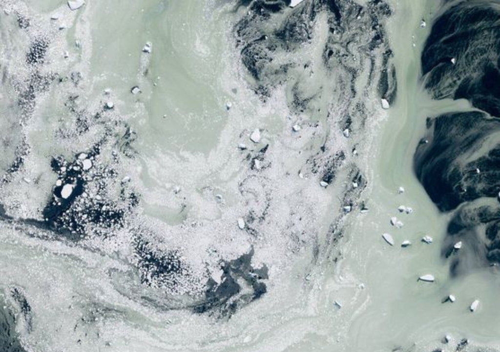 Antártida Los satélites Sentinel‑3 y Sentinel‑2 detectaron las variaciones en el color del océano. Foto: Copernicus Programme