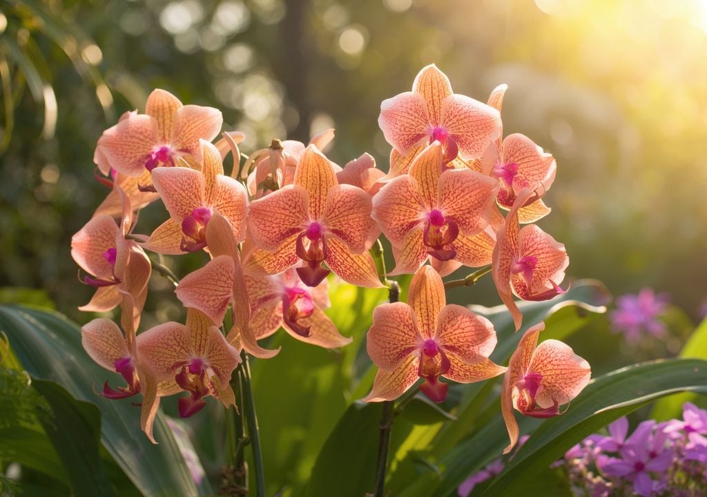Con tallos largos y flores abundantes, la dendrobium se destaca por su crecimiento vigoroso y su floración generosa.