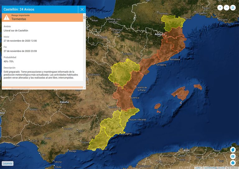 Avisos por tormenta Avisos por tormenta