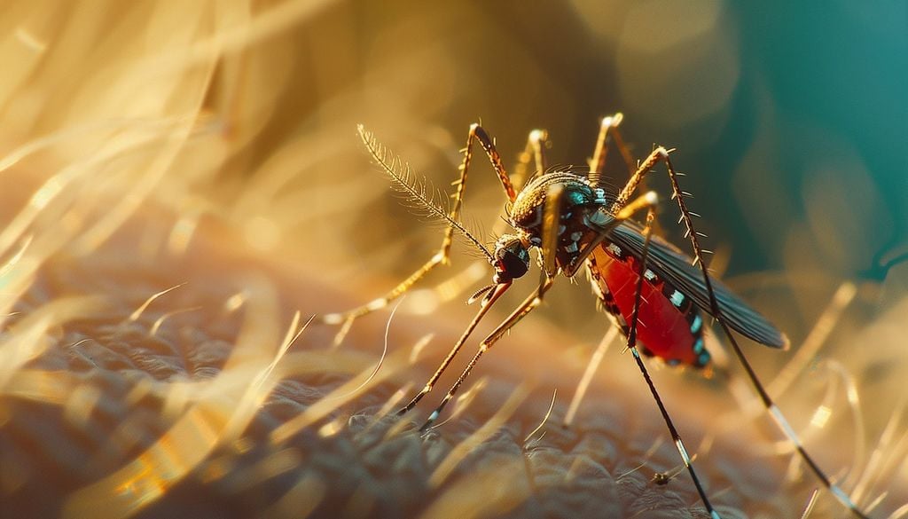 Un mosquito picando O sistema sensorial dos mosquitos explica por que razão algumas pessoas são alvo de muito mais picadas do que outras durante o verão.