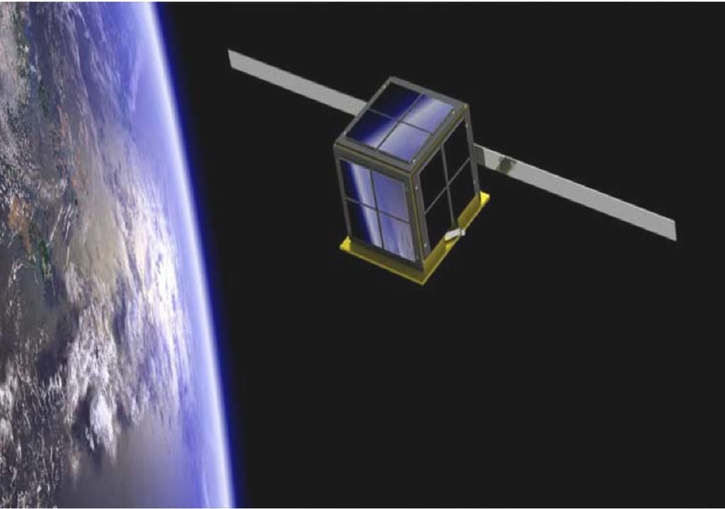 O PoSAT-2 foi o primeiro de uma constelação de nanosatélites portugueses enviado para o espaço em janeiro de 2025 para monitorizar o tráfego marítimo. Imagem: LusoSpace