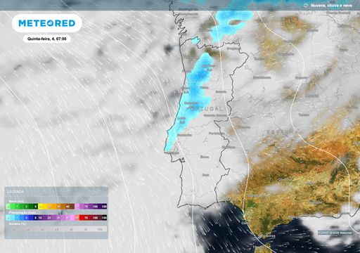 Portugal continental sob influ&ecirc;ncia atl&acirc;ntica: nebulosidade e chuva fraca podem regressar esta semana