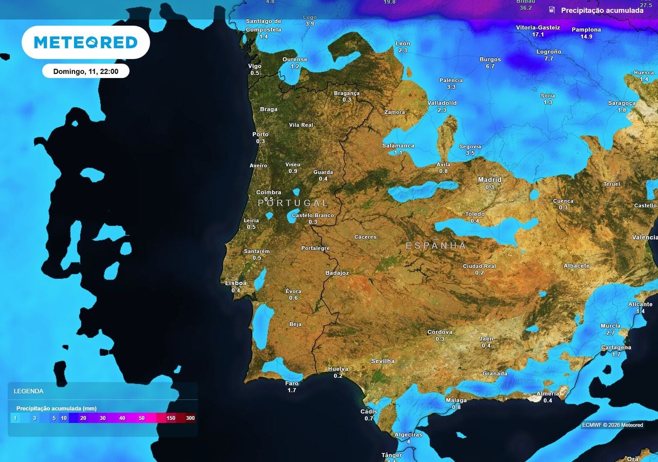 Portugal enters a sequence of days with practically no rain: here is what the ECMWF forecasts until Sunday