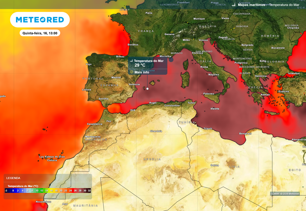 Durante a época estival, a temperatura do mar Mediterrâneo é suficientemente elevada para providenciar um fornecimento extra de calor e humidade à atmosfera, cuja maior disponibilidade pode aumentar o potencial de precipitação convectiva localmente forte.