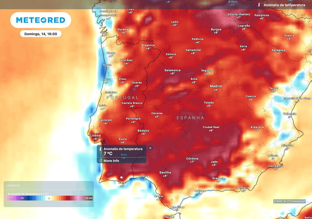 Aumento das temperaturas sobretudo no Interior e no Sul de Portugal Continental. Aumento das temperaturas sobretudo no Interior e no Sul de Portugal Continental.