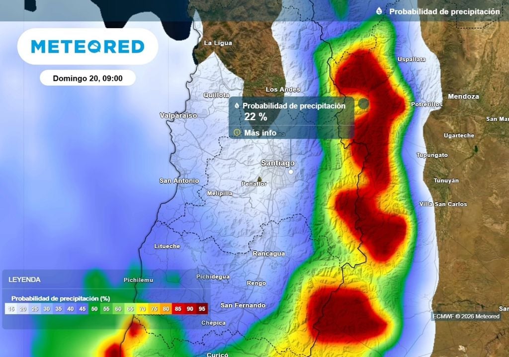 Probabilidad Aún la probabilidad de lluvias en Santiago es baja: sin embargo en los próximos días podría aumentar.