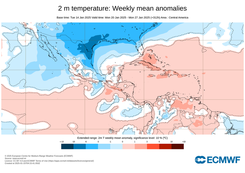Anomalía de temperaturas en grados Celsius Anomalía de temperaturas en grados Celsius