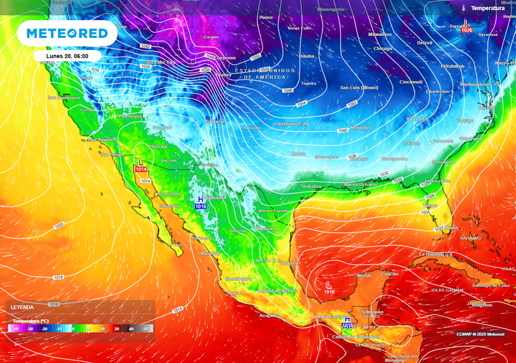 Pronóstico de temperaturas (°C) y presión atmosférica (mb) Pronóstico de temperaturas (°C) y presión atmosférica (mb)
