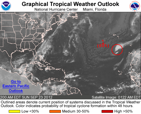 Post Nadine A 23 De Septiembre De 2012: Posibilidad De Que Pase De Nuevo A Ciclón Tropical