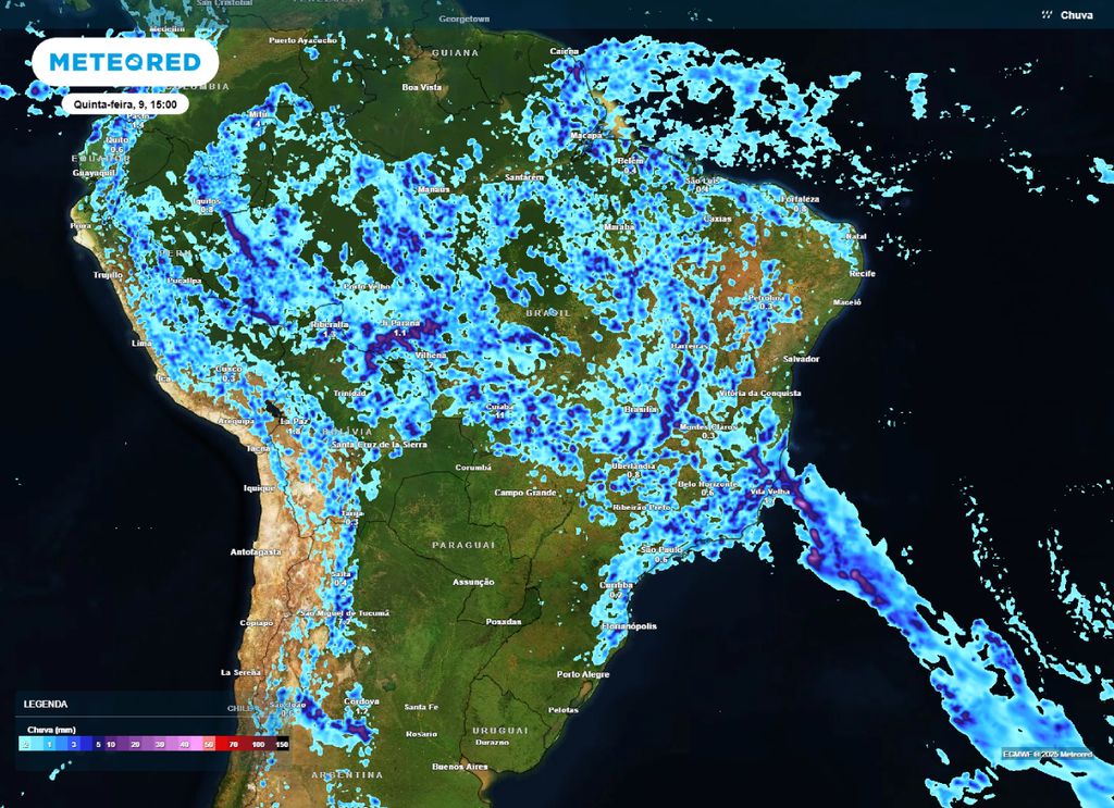 Chuva prevista para a tarde de quinta-feira (09). Chuva prevista para a tarde de quinta-feira (09).