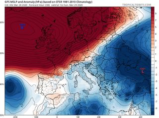 Potente anticiclón de récord en el Atlántico Norte