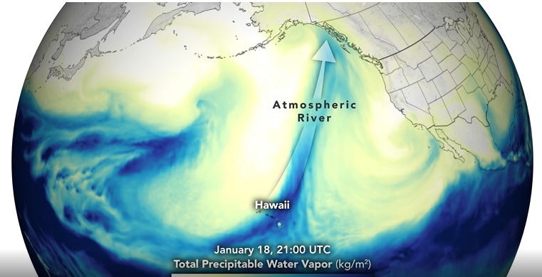 Potentes ríos atmosféricos afectan al noreste del Pacífico