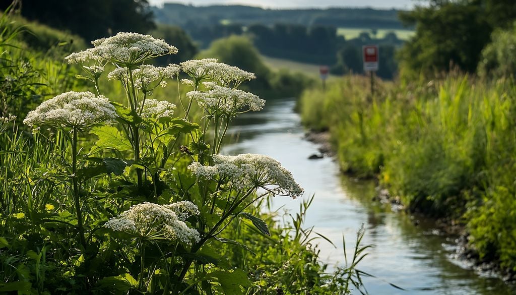 Berce du Caucase Mieux vaut ne pas trop s'approcher de la Berce du Caucase, celle-ci pouvant provoquer de graves brûlures en raison de ses toxines phototoxiques