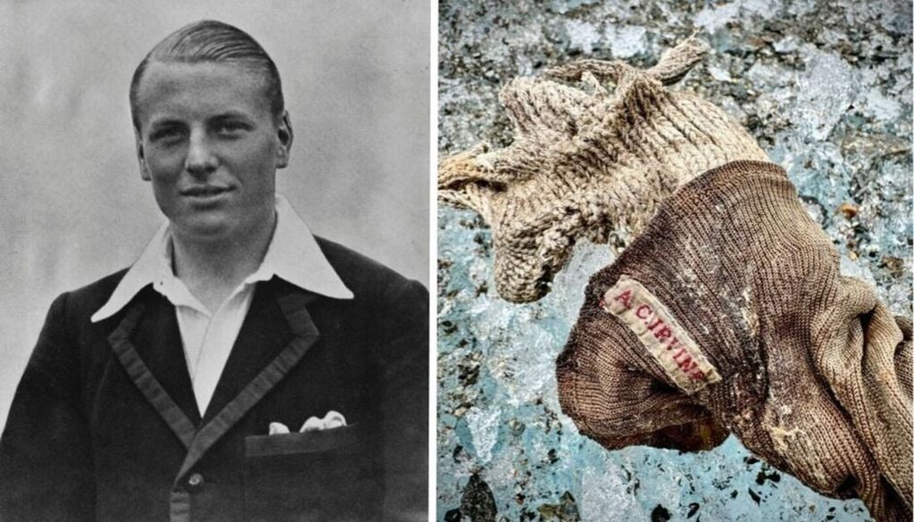 Une chaussure et une chaussette sur laquelle était brodée l’inscription « A.C. Irvine » sont réapparues 100 ans après la disparition de l'alpiniste Andrew Comyn Irvine.