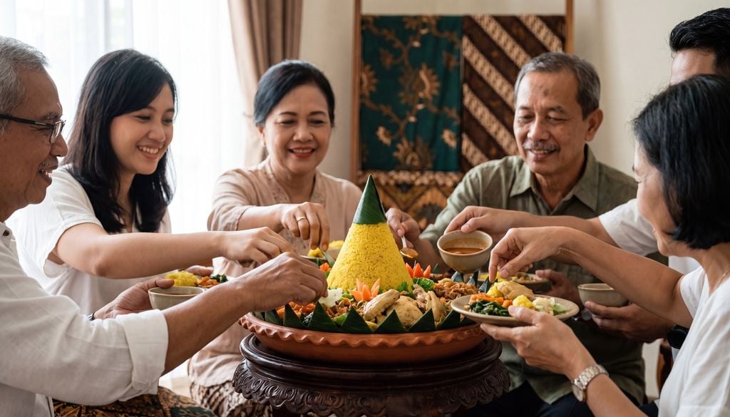 Un repas d'anniversaire en Indonésie. Un repas d'anniversaire en Indonésie.